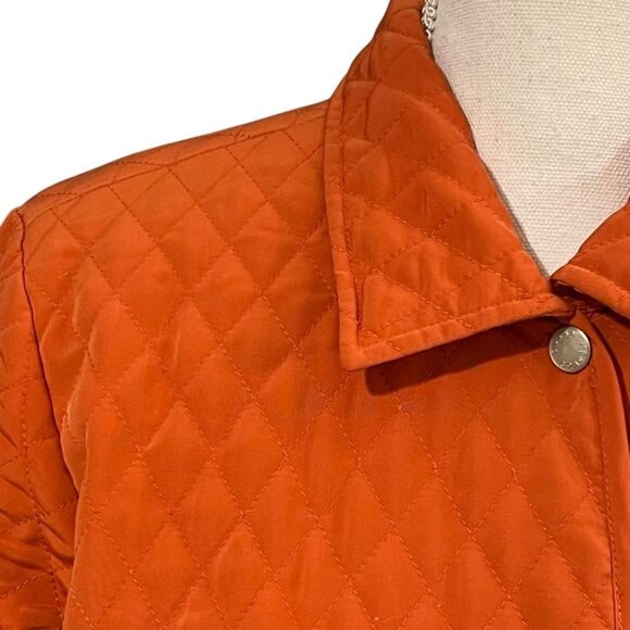 Susan Graver Quilted Utility Jacket Size S Orange Barn Equestrian Cabincore - Picture 3 of 9